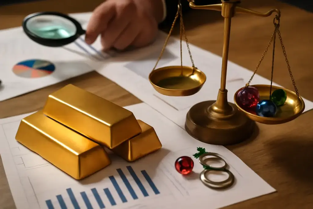Influenza delle pietre preziose sulla valutazione dell’oro: quali parametri contano di più?