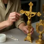 Restauro di crocifissi e reliquiari dorati: accorgimenti pratici per non rovinare i dettagli