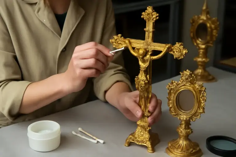 Restauro di crocifissi e reliquiari dorati: accorgimenti pratici per non rovinare i dettagli